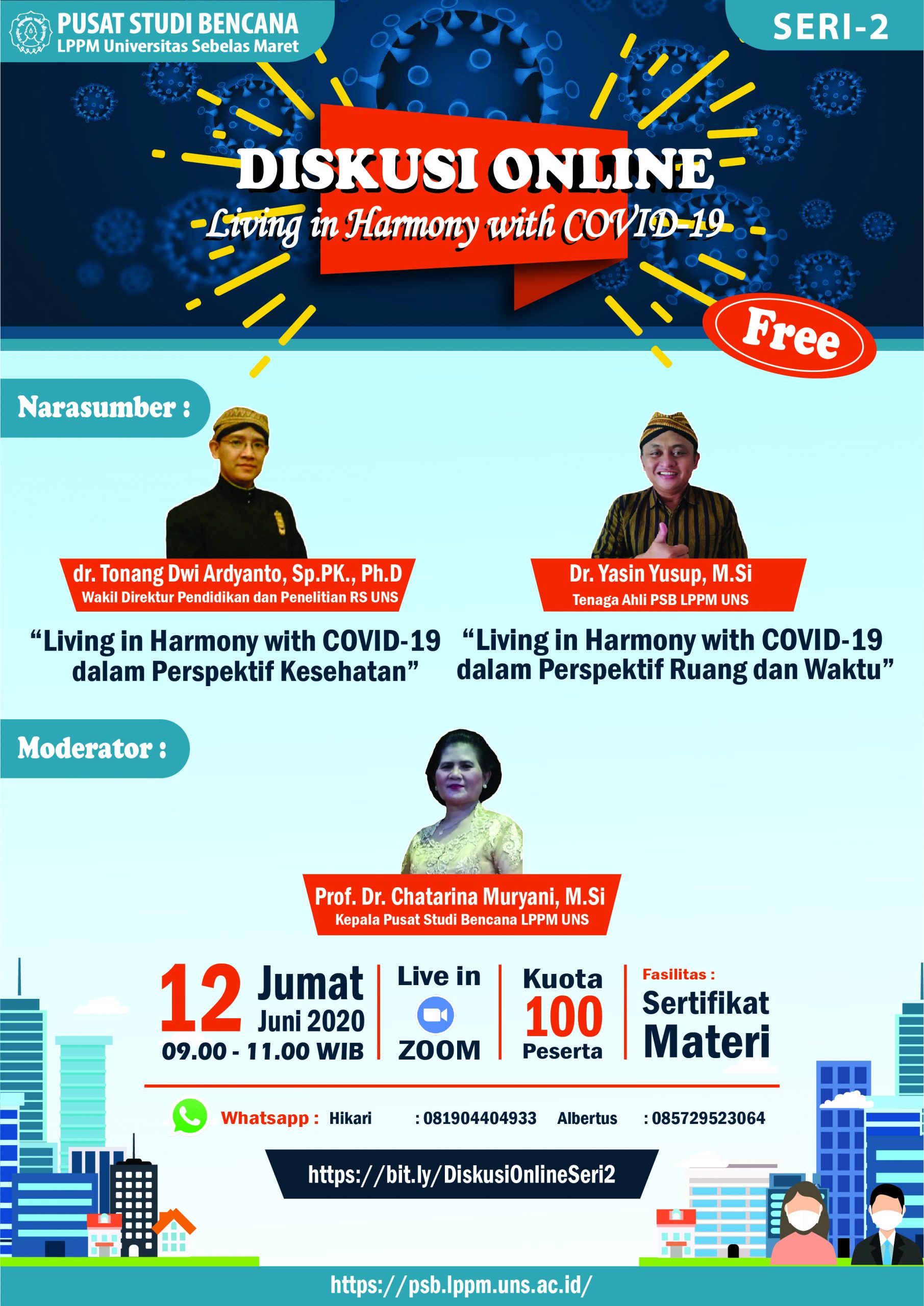 Pendaftaran Diskusi Online Seri 2 “Living in Harmony with COVID-19”